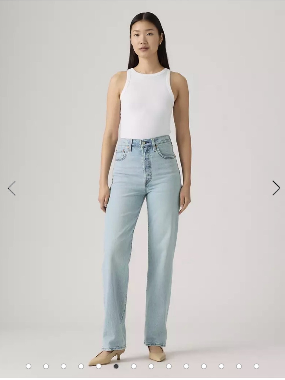 Levi's High Rise Straight Jeans - Light Blue